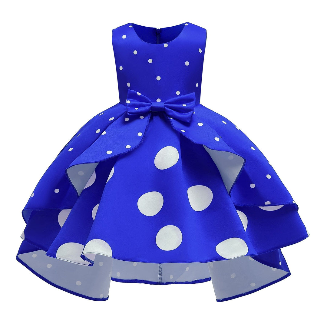 Girls' dress size wave dot retro princess dress BENNYS