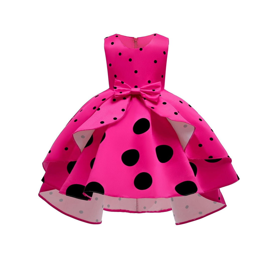 Girls' dress size wave dot retro princess dress BENNYS