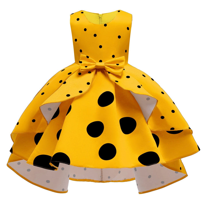 Girls' dress size wave dot retro princess dress BENNYS