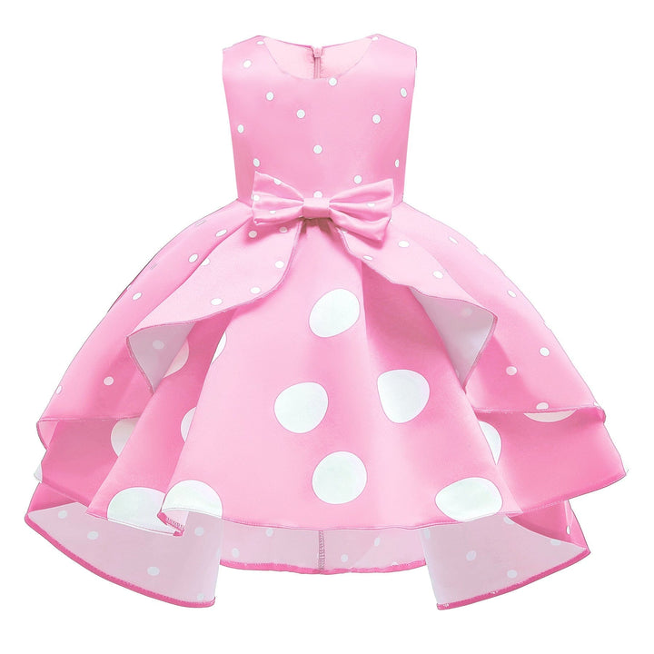 Girls' dress size wave dot retro princess dress BENNYS