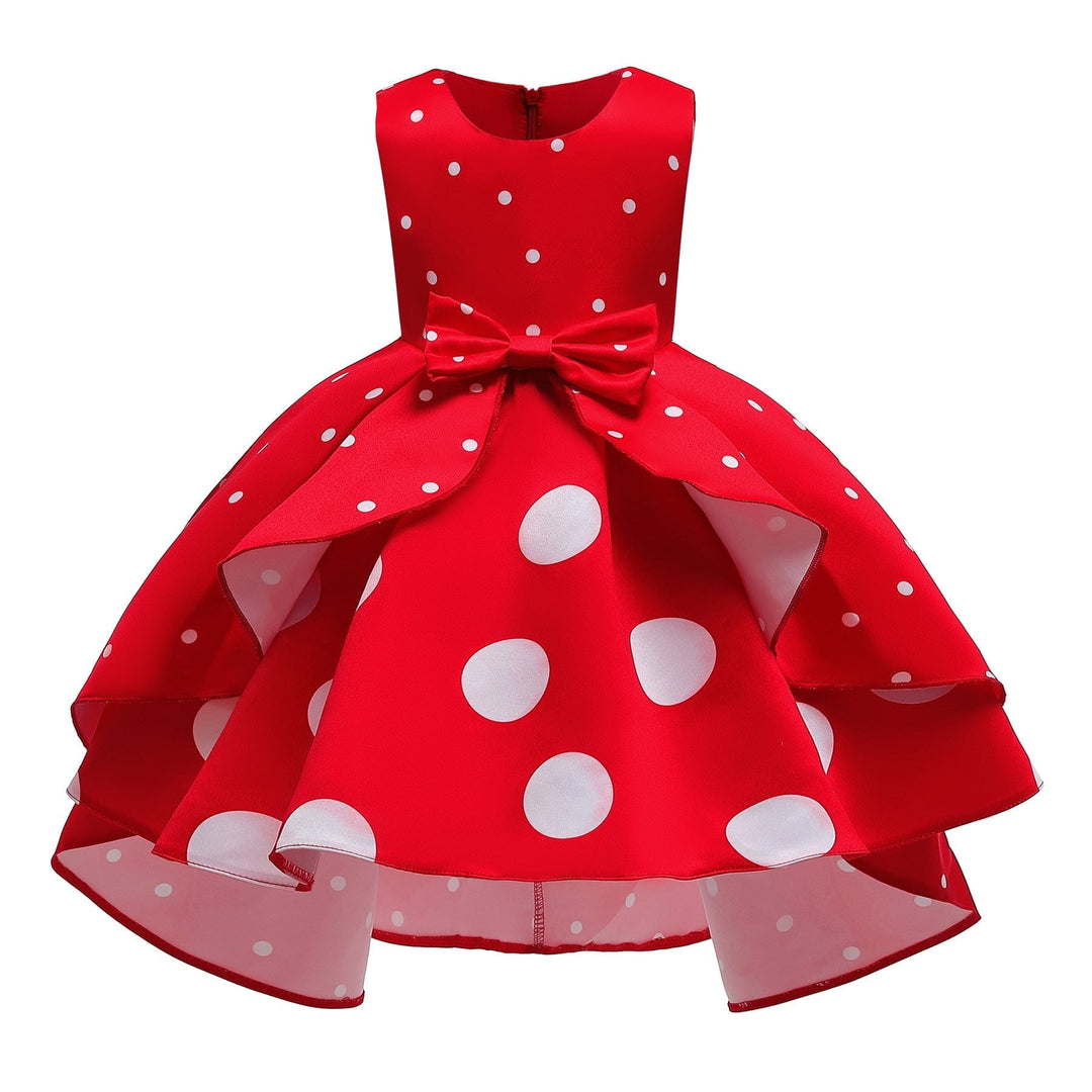 Girls' dress size wave dot retro princess dress BENNYS