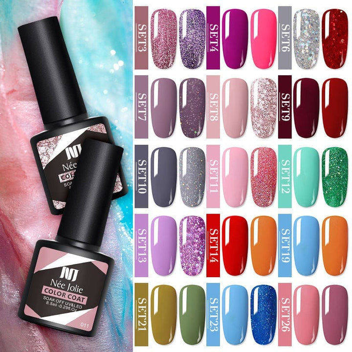 Glitter Reflective Gel Nail Polish Christmas Red  UV BENNYS