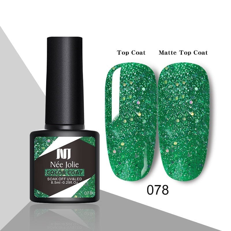 Glitter Reflective Gel Nail Polish Christmas Red  UV BENNYS