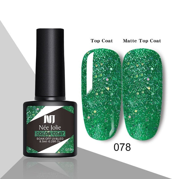 Glitter Reflective Gel Nail Polish Christmas Red  UV BENNYS