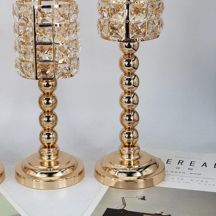 Golden crystal candlestick European candle holder BENNYS