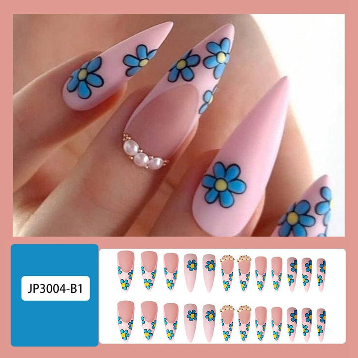 Gradient Light Green Striped Diamond Wear Nails BENNYS