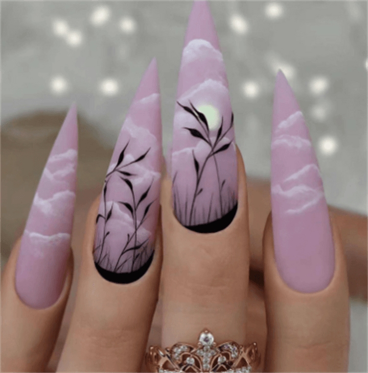 Gradient Light Green Striped Diamond Wear Nails BENNYS