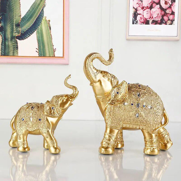 Resin crafts Thailand elephant gold and silver ornament elephant home entrance TV cabinet animal ornaments decoration-Arlik interiors
