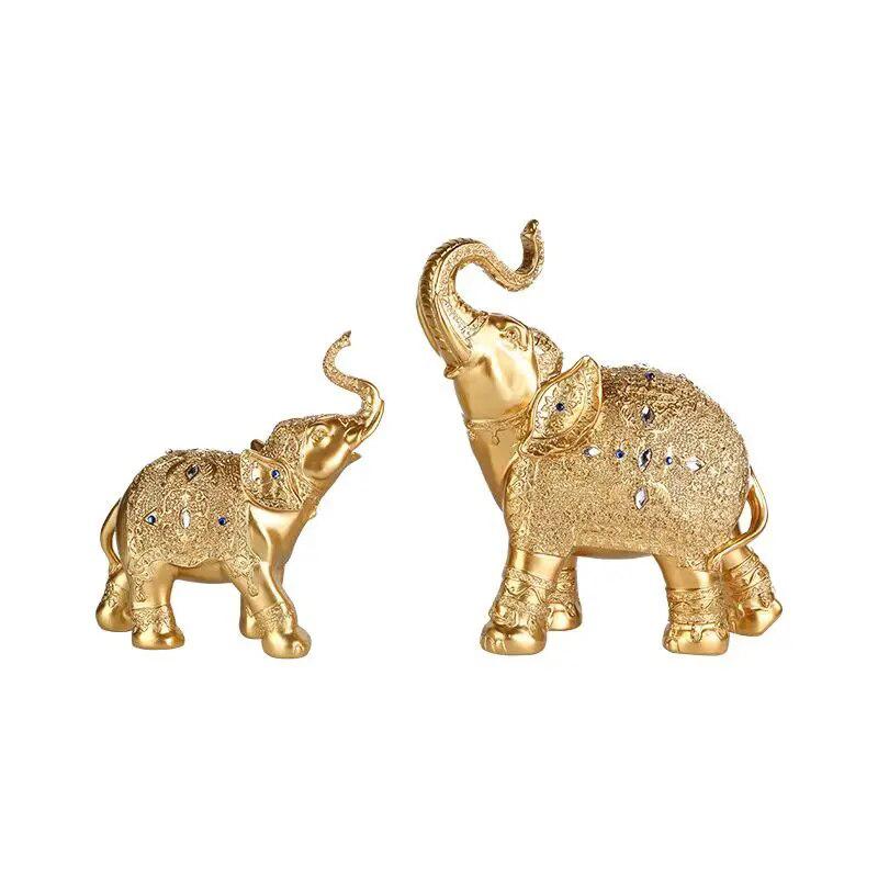 Resin crafts Thailand elephant gold and silver ornament elephant home entrance TV cabinet animal ornaments decoration-Arlik interiors