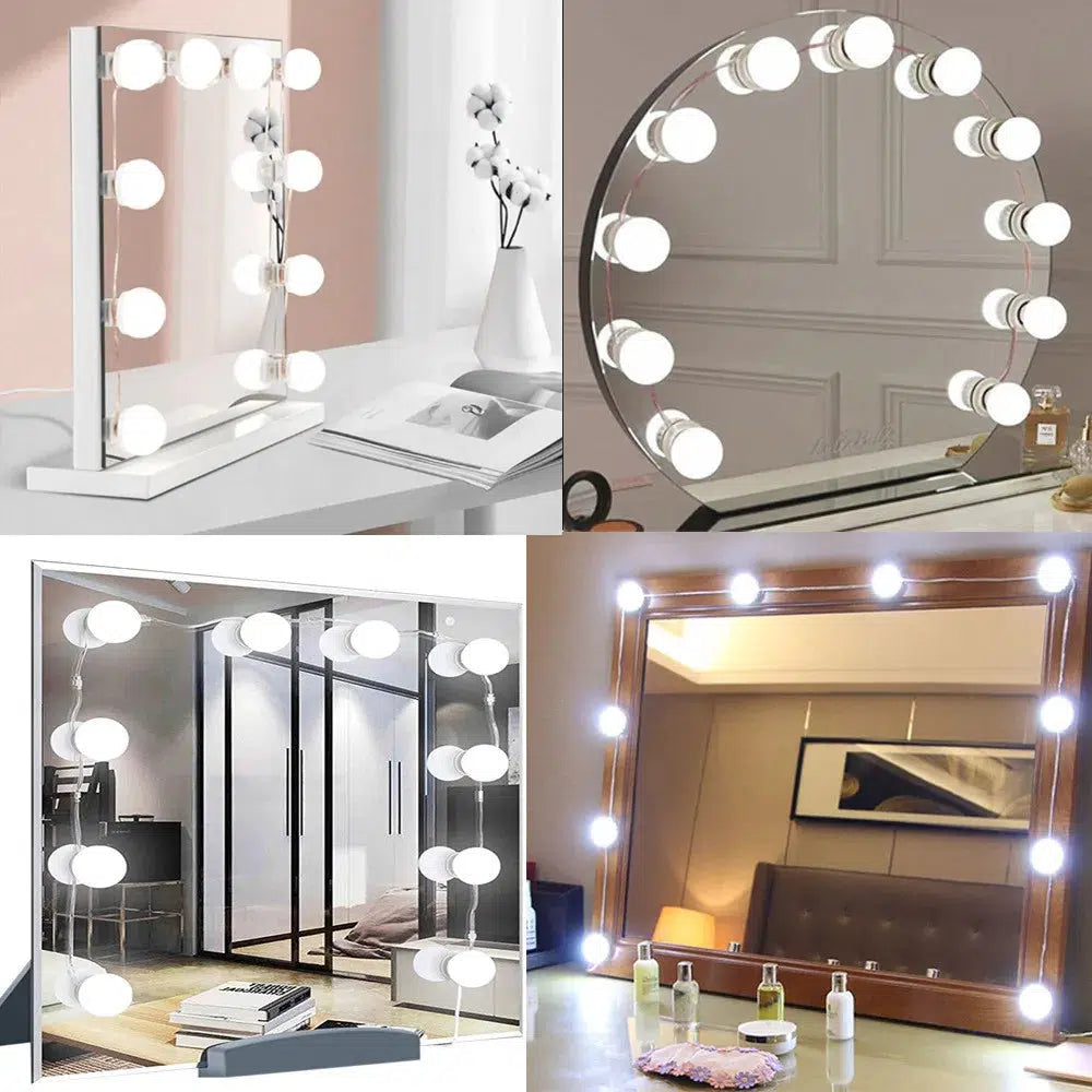 LED Make up Mirror Light Bulbs USB Hollywood Vanity Makeup Mirror Lights Bathroom Dressing Table Lighting Dimmable LED Wall Lamp-Arlik interiors