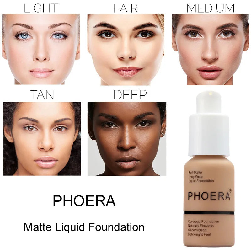 PHOERA 30ml Liquid Foundation Set Oil-control Concealer