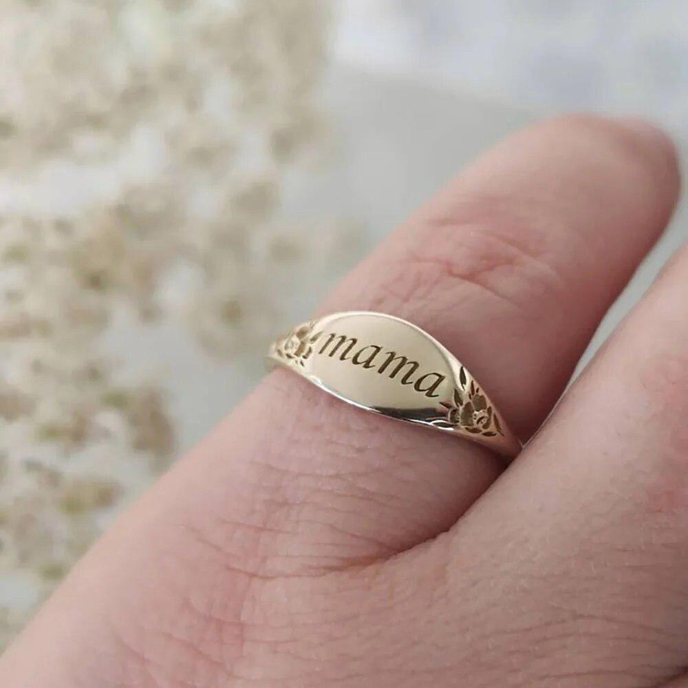 Mama Rings for Mother's Day Gift Simple Lettering Statement Ring Woman Finger Jewelry Mother and Kids Rings Accessories-Arlik interiors