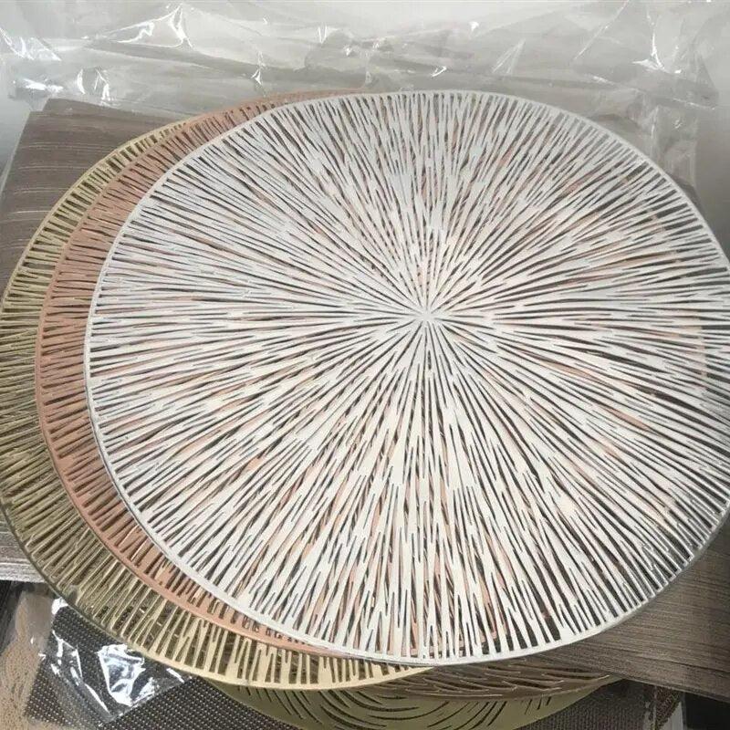 Round Hollow PVC Placemats For Kitchen Dinning Table Mat Insulation Pads Drink Coffee Cup Coasters Hotel Restaurant Home Decor-Arlik interiors