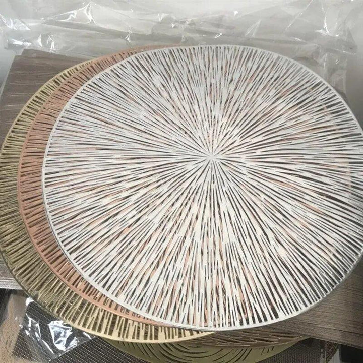 Round Hollow PVC Placemats For Kitchen Dinning Table Mat Insulation Pads Drink Coffee Cup Coasters Hotel Restaurant Home Decor-Arlik interiors