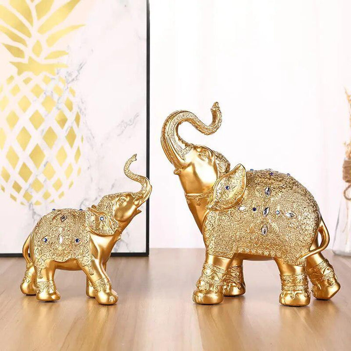 Resin crafts Thailand elephant gold and silver ornament elephant home entrance TV cabinet animal ornaments decoration-Arlik interiors