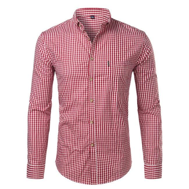 Red and white checkered best sale dress shirt