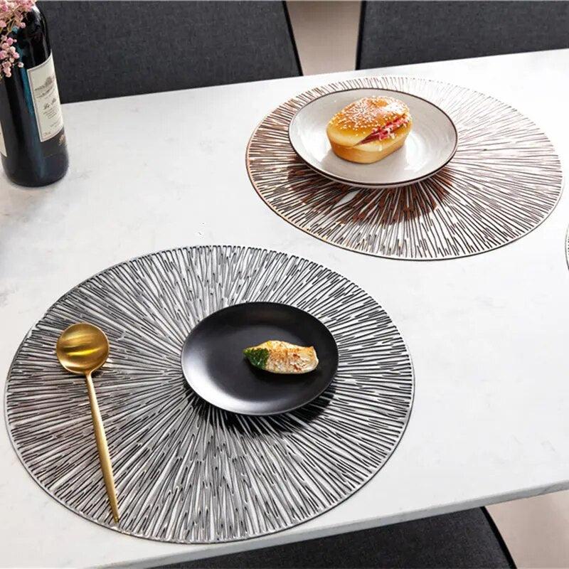 Round Hollow PVC Placemats For Kitchen Dinning Table Mat Insulation Pads Drink Coffee Cup Coasters Hotel Restaurant Home Decor-Arlik interiors