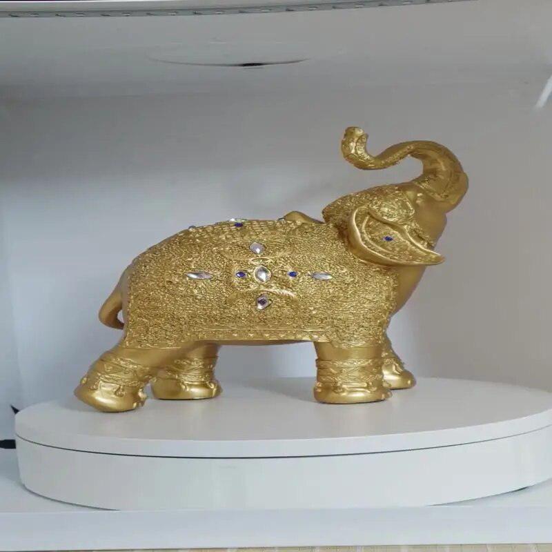 Resin crafts Thailand elephant gold and silver ornament elephant home entrance TV cabinet animal ornaments decoration-Arlik interiors