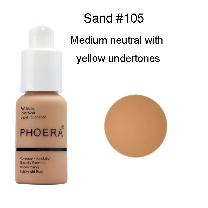 PHOERA 30ml Liquid Foundation Set Oil-control Concealer
