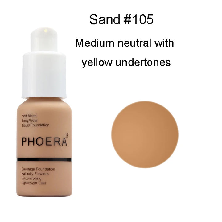 PHOERA 30ml Liquid Foundation Set Oil-control Concealer
