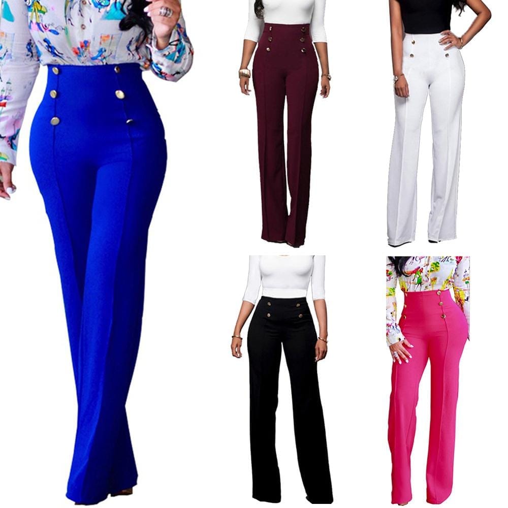 High waist long pants women's plus size trousers – Bennys Beauty World
