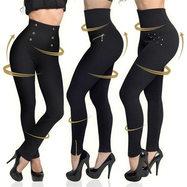 High-waisted Tight Pants Tummy Control Zipper Leggings for Women BENNYS