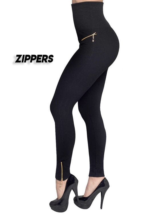 High-waisted Tight Pants Tummy Control Zipper Leggings for Women BENNYS