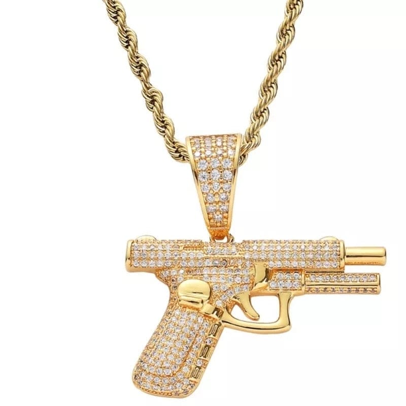 Hip Pop Crystal Pistol Pendant BENNYS