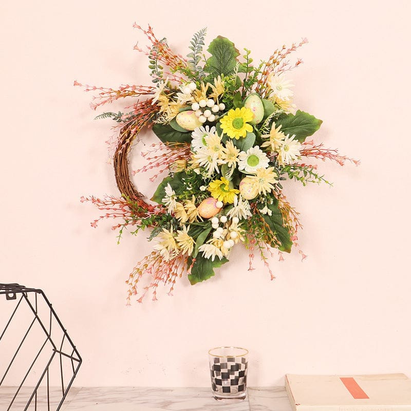 Home Decoration Easter Wreath Wild Chrysanthemum Half Edge Wreath Eggs BENNYS