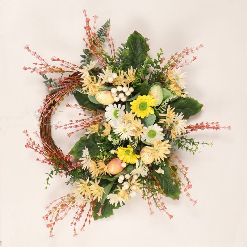 Home Decoration Easter Wreath Wild Chrysanthemum Half Edge Wreath Eggs BENNYS