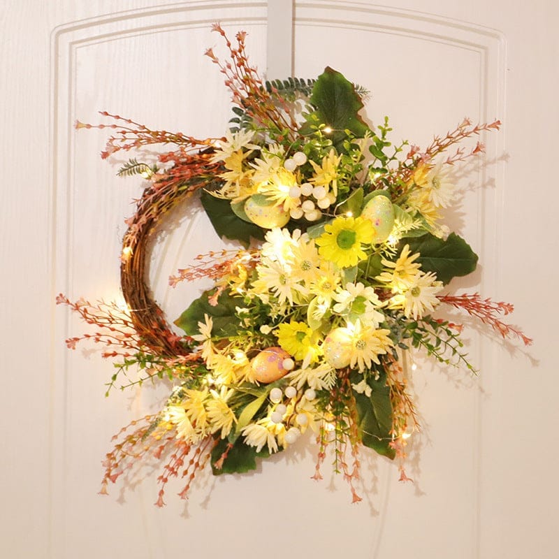 Home Decoration Easter Wreath Wild Chrysanthemum Half Edge Wreath Eggs BENNYS