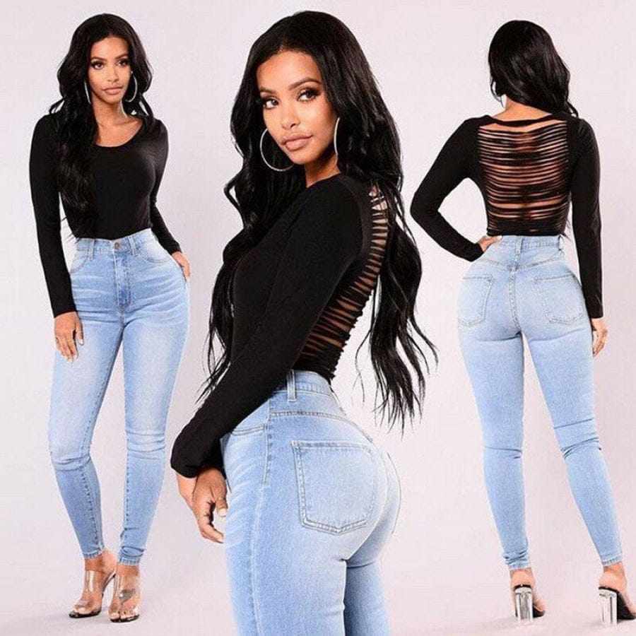 High waist store stretch jeans ladies