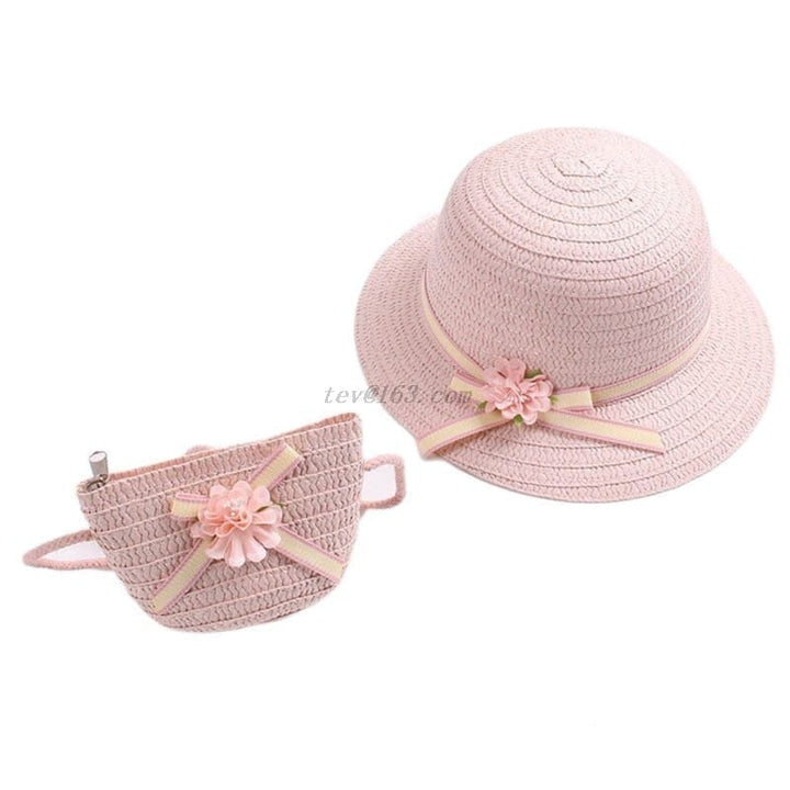 Kids Girls Large Wide Brim Straw Woven Sun Protection Beach Hat BENNYS