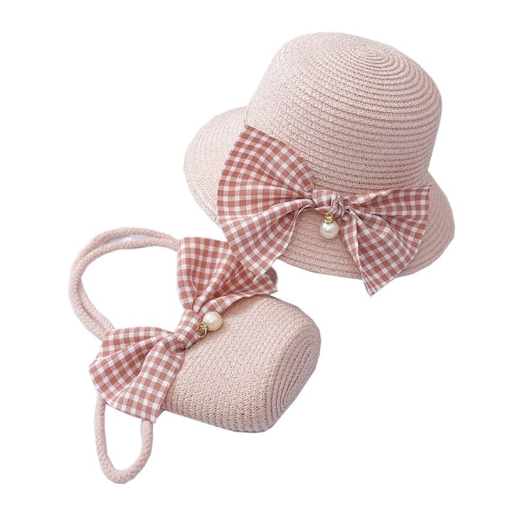 Kids Girls Large Wide Brim Straw Woven Sun Protection Beach Hat BENNYS