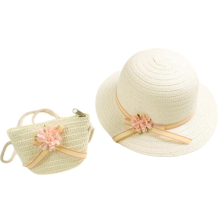 Kids Girls Large Wide Brim Straw Woven Sun Protection Beach Hat BENNYS