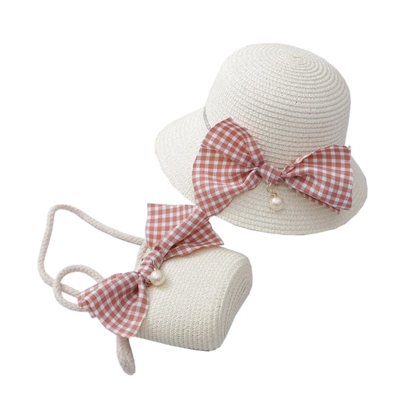 Kids Girls Large Wide Brim Straw Woven Sun Protection Beach Hat BENNYS