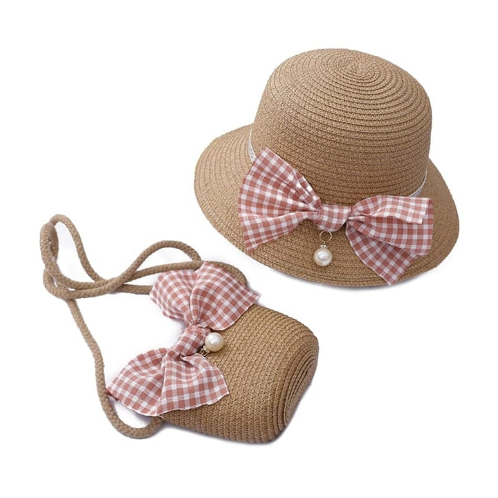 Kids Girls Large Wide Brim Straw Woven Sun Protection Beach Hat BENNYS