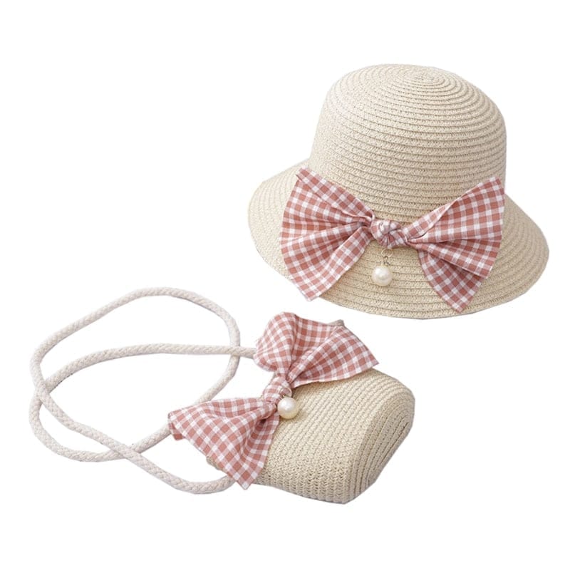 Kids Girls Large Wide Brim Straw Woven Sun Protection Beach Hat BENNYS