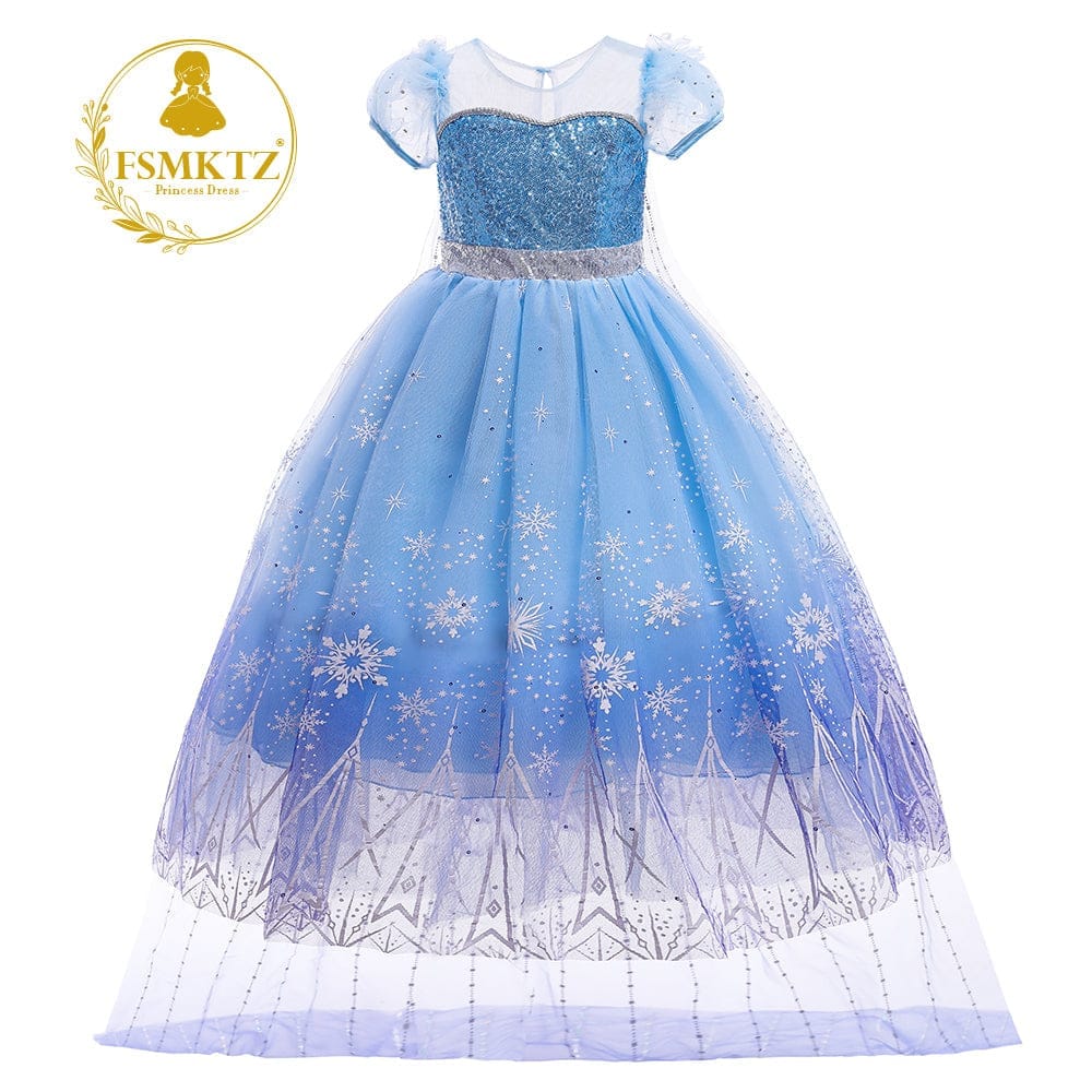 Kids Princess Party Sequins Cute Girls Cosplay Costume Dress BENNYS