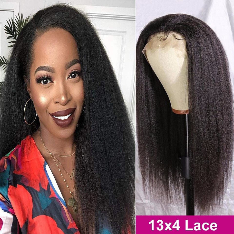 Lace front human shop hair kinky wigs