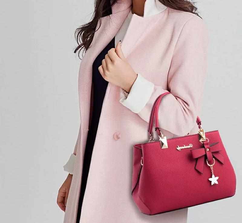 Ladies Luxury Design Bow Faux Leather Hand Bag