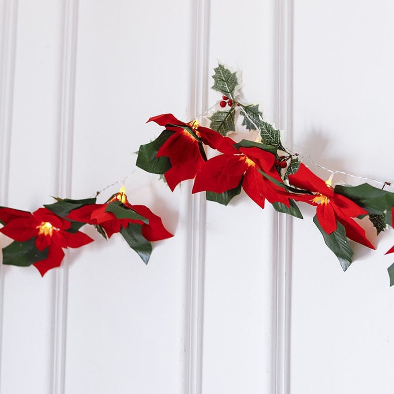 Led First Grade Christmas Lights With Red Flowers And Red Fruits For Home Decor BENNYS