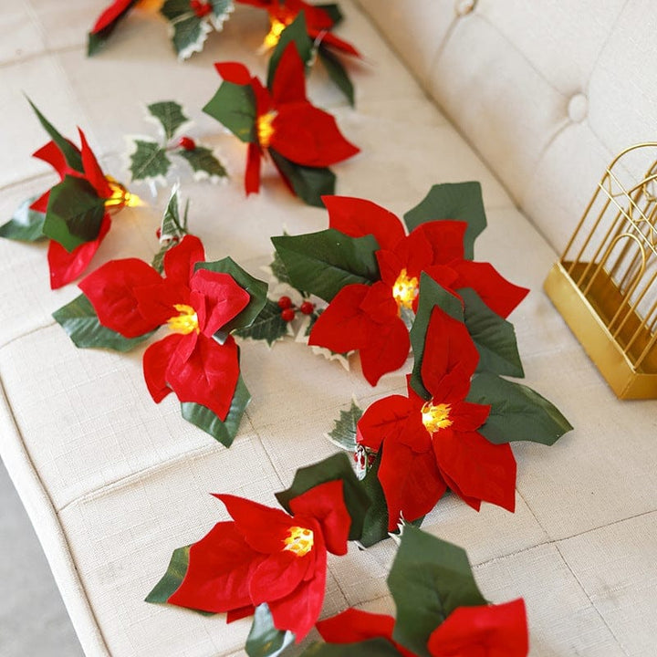 Led First Grade Christmas Lights With Red Flowers And Red Fruits For Home Decor BENNYS