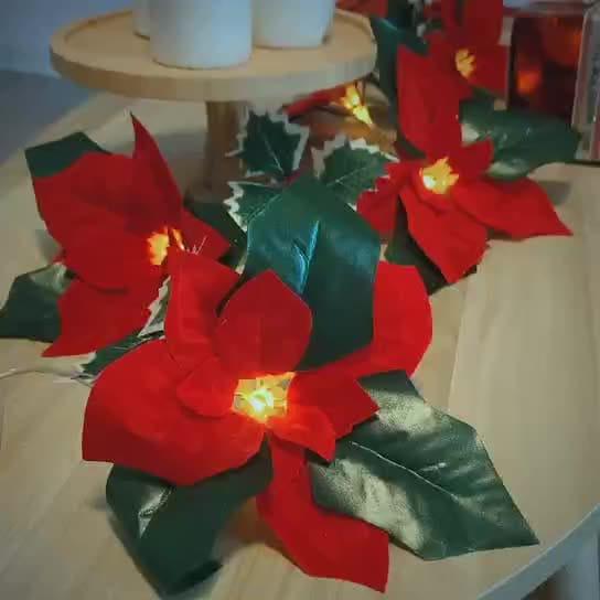 Led First Grade Christmas Lights With Red Flowers And Red Fruits For Home Decor BENNYS