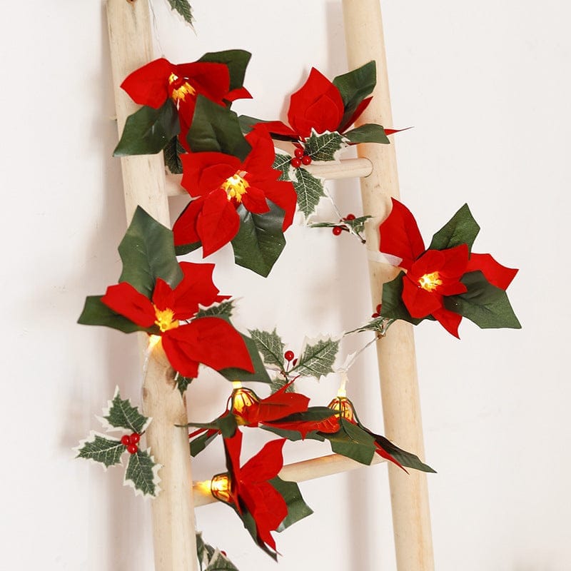 Led First Grade Christmas Lights With Red Flowers And Red Fruits For Home Decor BENNYS