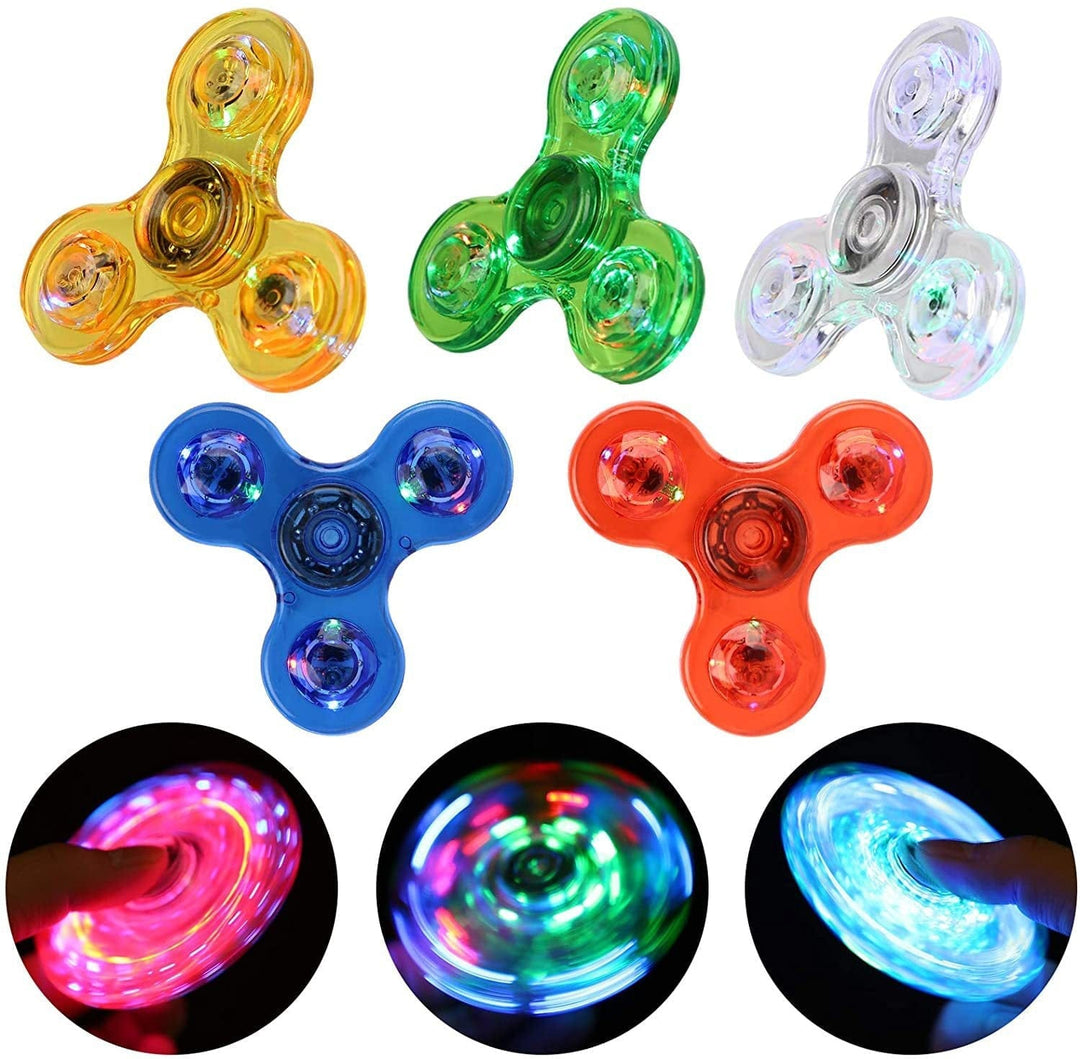 Luminous LED Light Fidget Spinner Hand Top Spinners Glow In Dark Light EDC Figet Spiner Finger Stress Relief Toys BENNYS