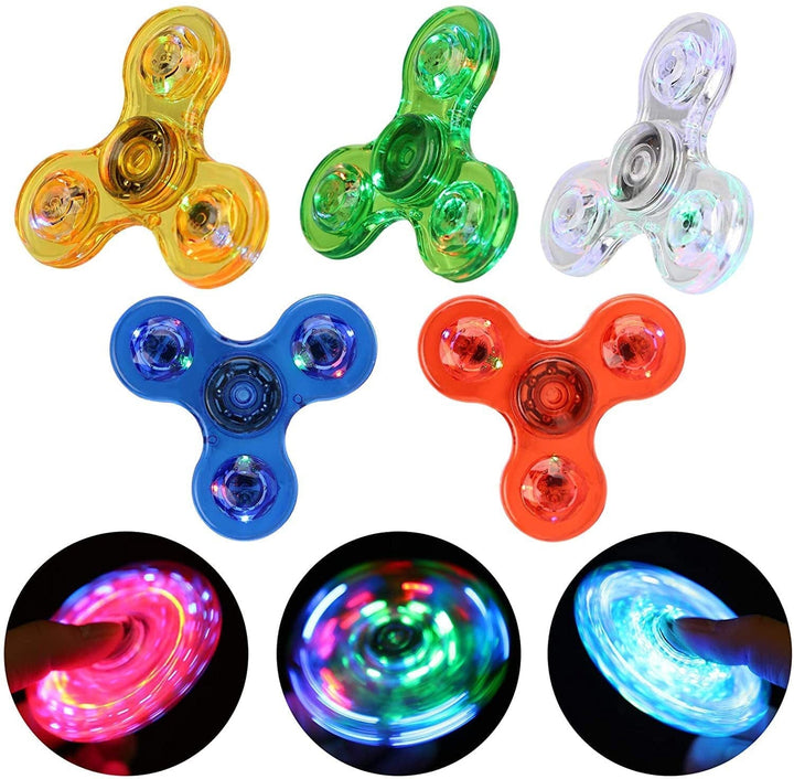 Luminous LED Light Fidget Spinner Hand Top Spinners Glow In Dark Light EDC Figet Spiner Finger Stress Relief Toys BENNYS