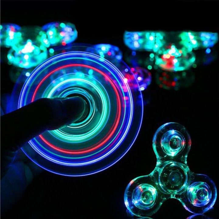 Luminous LED Light Fidget Spinner Hand Top Spinners Glow In Dark Light EDC Figet Spiner Finger Stress Relief Toys BENNYS