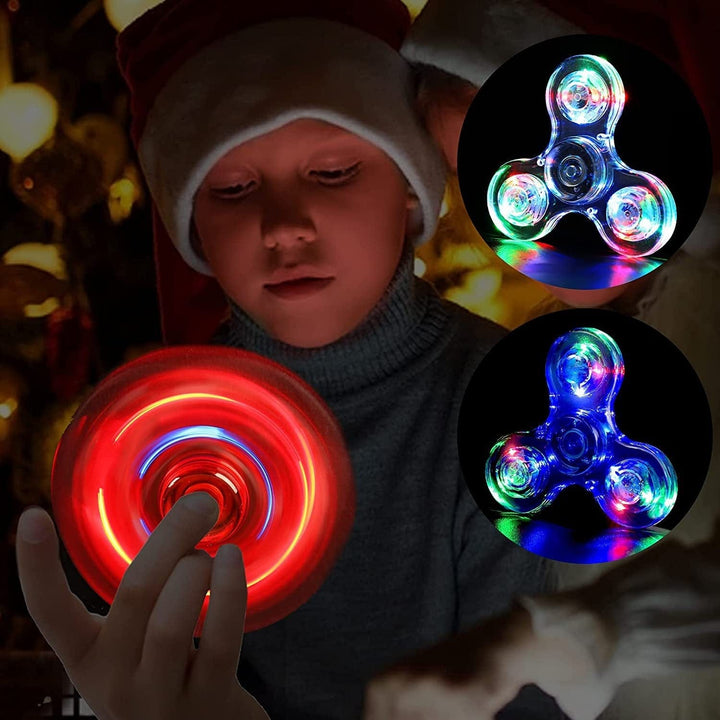 Luminous LED Light Fidget Spinner Hand Top Spinners Glow In Dark Light EDC Figet Spiner Finger Stress Relief Toys BENNYS
