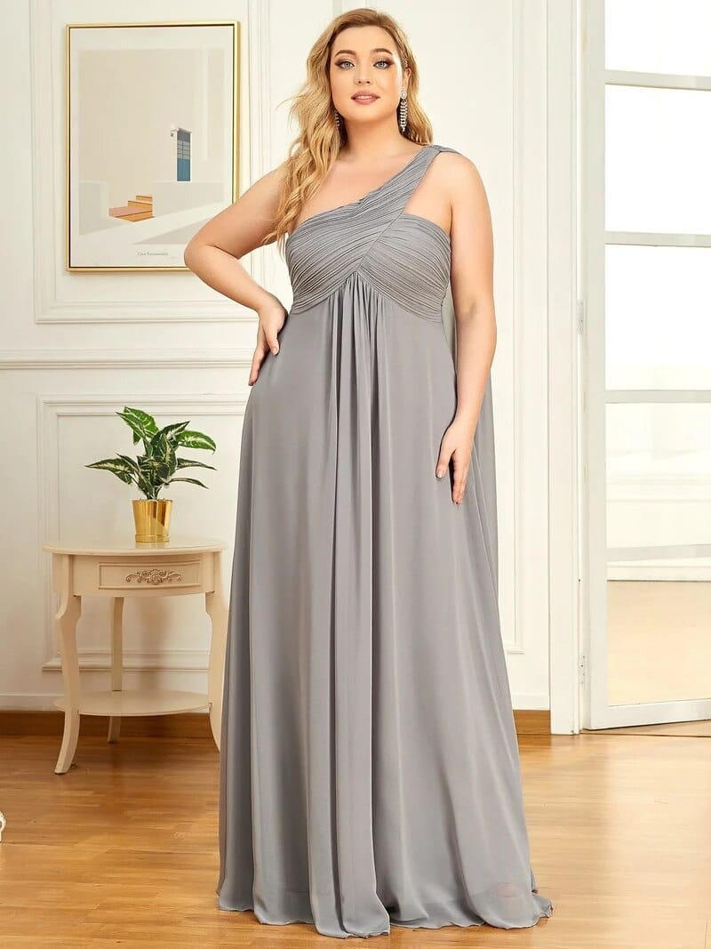 Plus size gray sales formal dresses